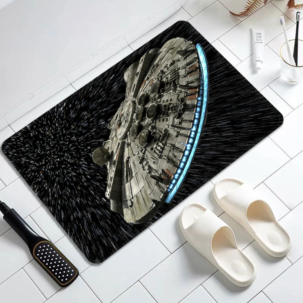 

Space Ship Star Wars Floor Carpet for Bathroom Living Room Front Door Mats Flannel Kitchen Rugs Hallway Entrance Mat