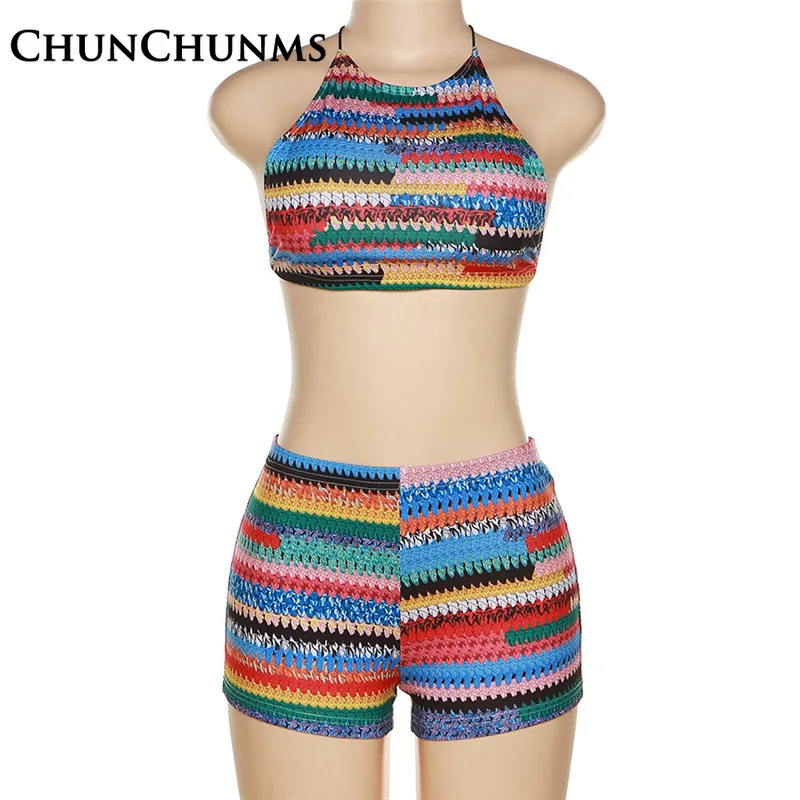 Женский пляжный костюм из 2 предметов укороченные Леггинсы без рукавов с высокой