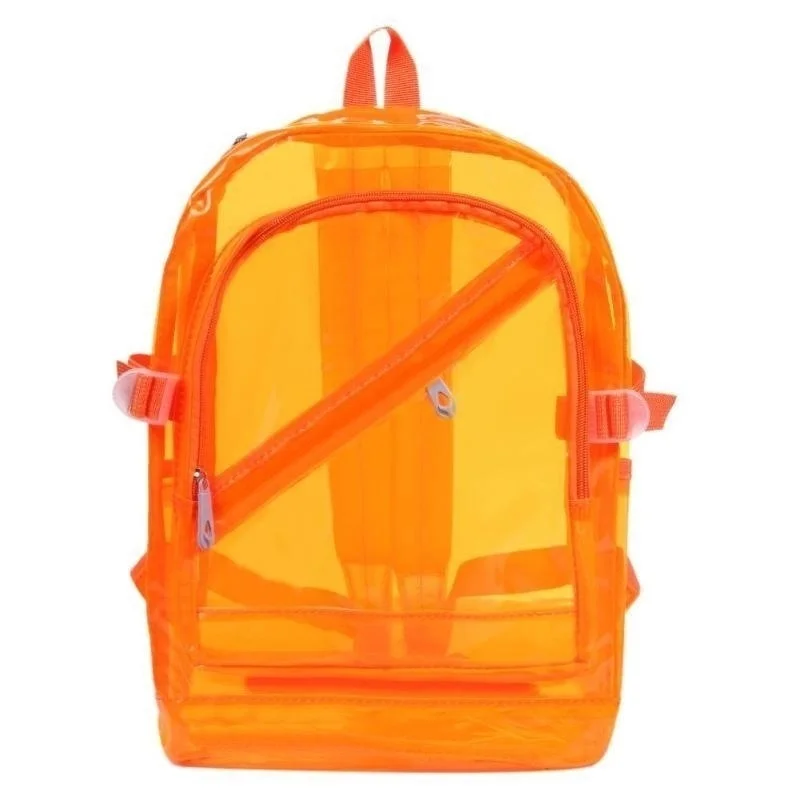 Fashion Transparent Backpack Waterproof PVC Clear Plastic Daily Mini Teenager Girls Notebook School Bag images - 6