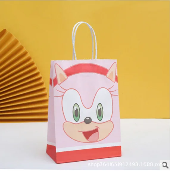 Фото Хит продаж: Новая подарочная сумка Sonic Candy с милым мультяшным ежиком, аниме-сумка для покупок, украшение для праздничной вечеринки, игрушки для детей на день рождения, подарок №5