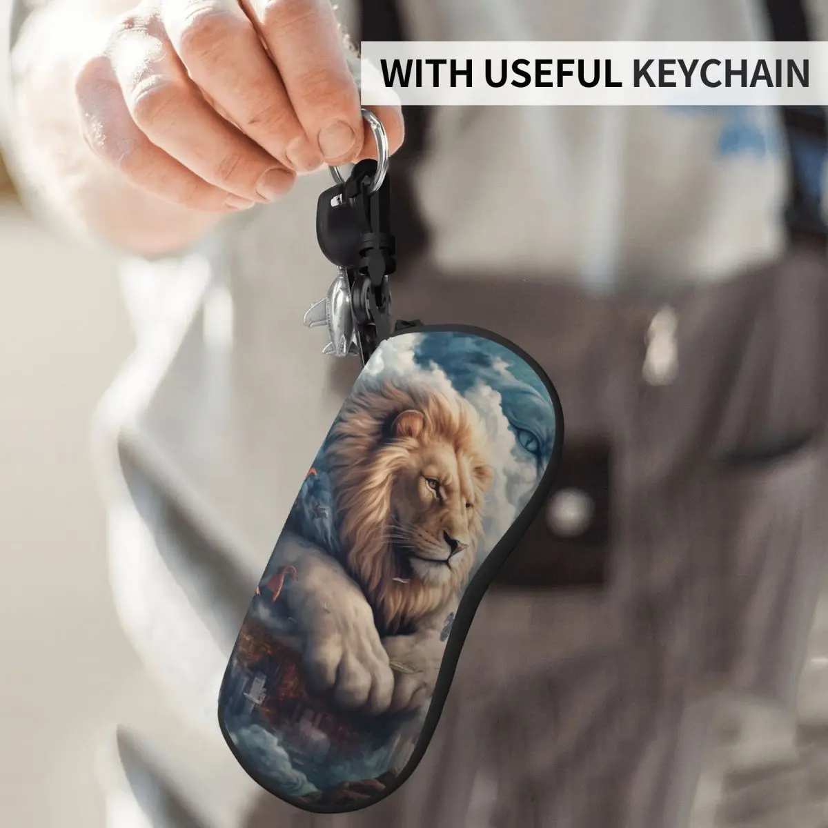 

Вертикальные очки в виде льва, потрясающие мягкие очки для чтения с 3D застежкой-молнией и животными для мужчин и женщин