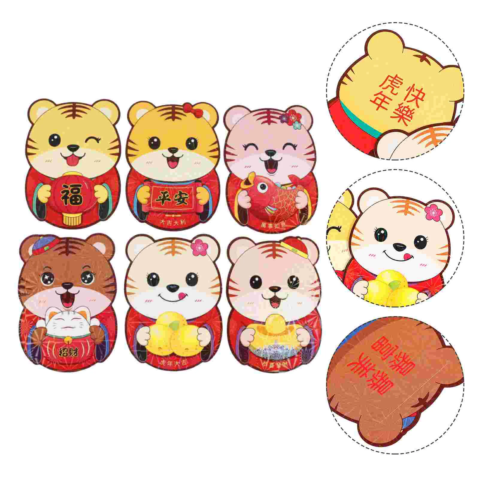 

36pcs Creative Tiger Money Packets Tiger Red Envelopes Money Envelopes