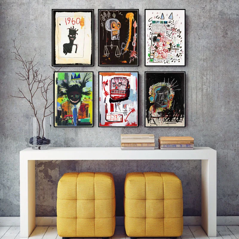 

Jean Michel Street Graffiti Canvas Painting Posters And Prints Wall Pictures For Living Room Nordic Decoration Home Decor Quadro
