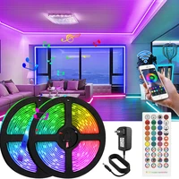 flexible neon light led strip 12v for room wall decoration 5050 rgb tape with 44 key control color change dimmer lighting ribbon