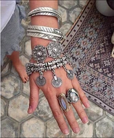 afghan ethnic bangle bohemian vintage turkish gold silver antalya bracelet gypsy india beach chic festival coin bracelet jewelry
