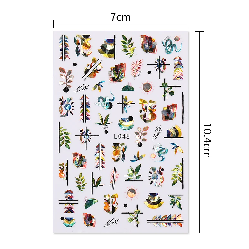 BORN PRETTY 1 шт цветок листьев 3D наклейки для ногтей маникюра Золотая голографическая