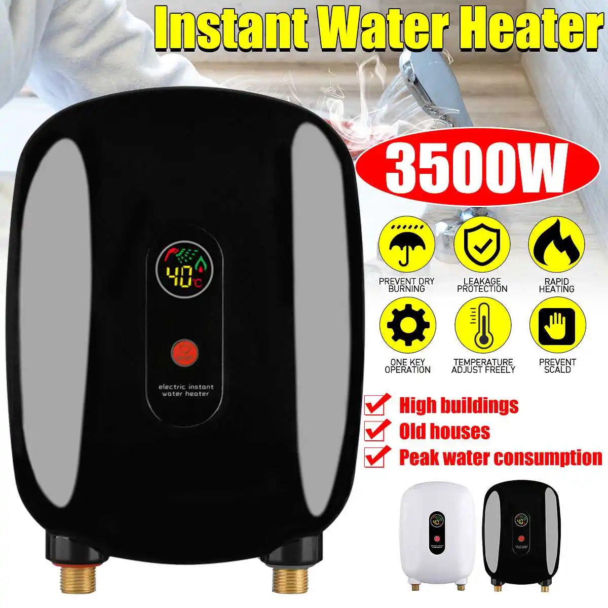 

3500W 110V Electric Water Heater Instant Water Heating High Pressure High building Old house apply Portable Home Water Heaters