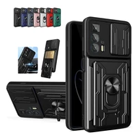 detachable card holder phone case for motorola moto g stylus 2021 g60s g10 g50 g20 g30 antifall slide camera lens bracket cover