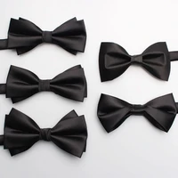 126cm black bowtie for men women soild color apparel accessories office bussiness wedding party daily life slim butterfly ties