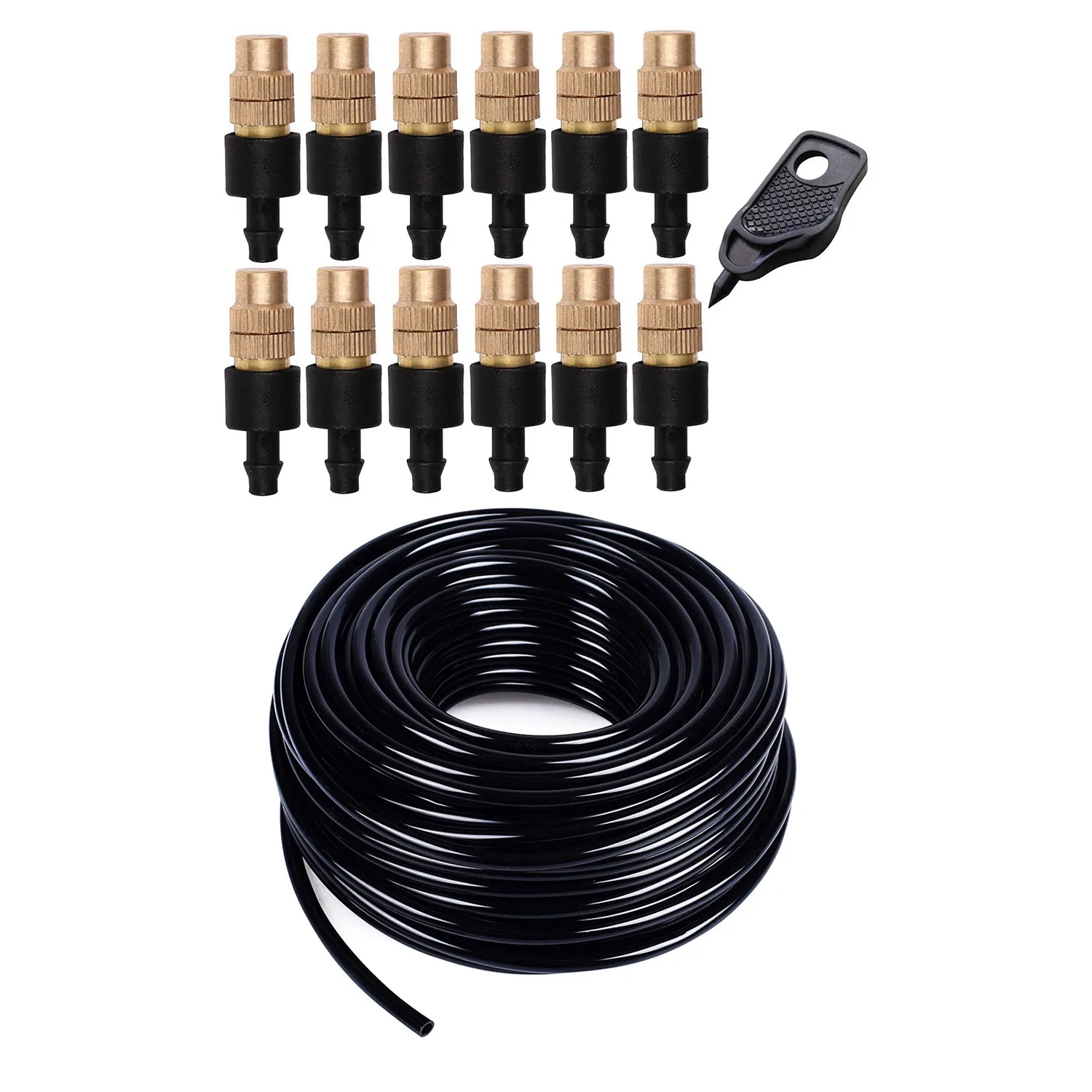 

12 комплектов, медная Регулируемая Распылительная насадка, распылитель, распыление, медь и 1x30 метров, 1/4 дюйма, пустая распределительная труба