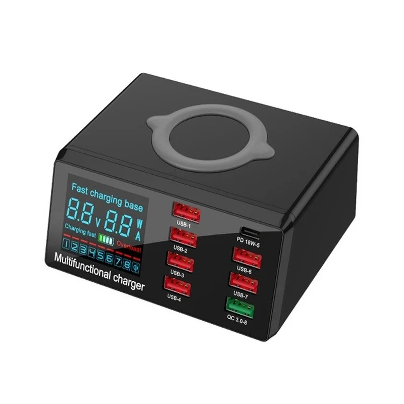 

Настенная зарядная станция с 8 USB-портами, 18 Вт