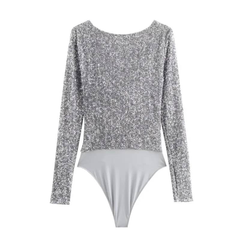 Комбинезон с пайетками TRAF шорты женская одежда сексуальный плиссированный