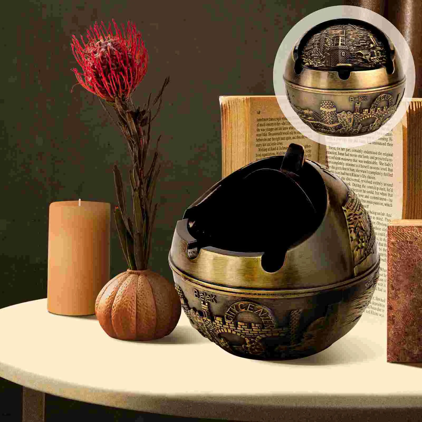 

1pc Metal Nordic Style Ashtray Creative Office Ashtray Cigarette Butt Container