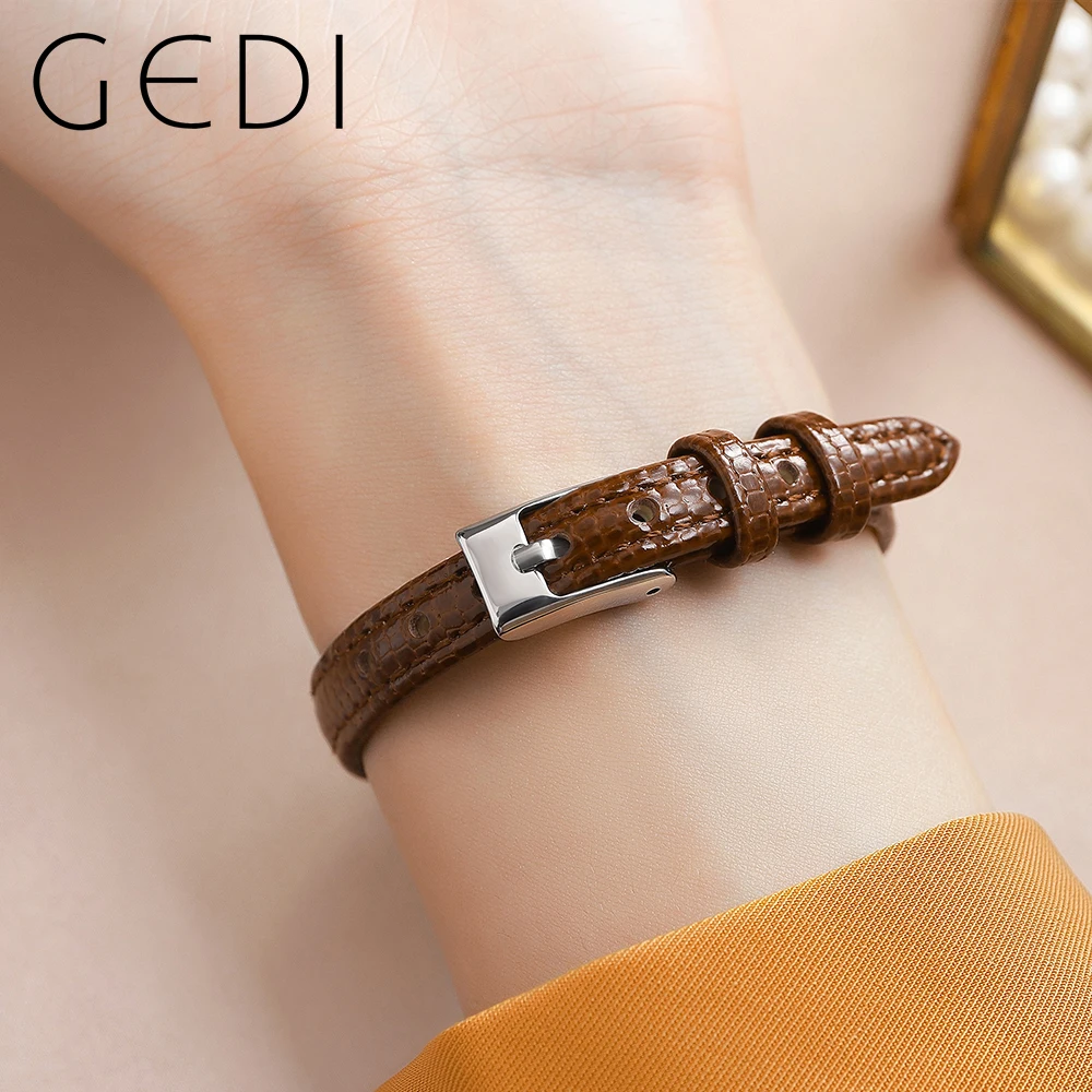 GEDI Retro Women Watches Vintage Roman Dial Leather Strap Waterproof Female Watch Fashion Casual Ladies Quartz Wristwatches 2023