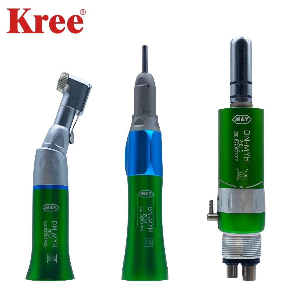 

M&Ydental air turbine Low Speed Handpiece kits green color EX203C Contra Angle Straight E-type Air Motor Dental Equipment
