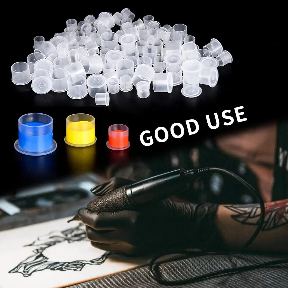 1000Pcs/Lot Disposable Microblading Steady Plastic Tattoo Ink Cups 3 sizes Permanent Makeup Pigment Clear Holder Contain