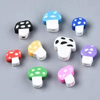 1000pcs cartoon mushroom polymer clay beads mix color clay spacer beads for making bracelet necklace diy accessories