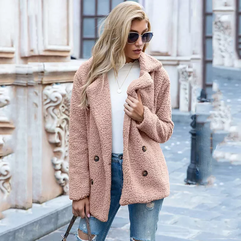 New in Autumn Winter Teddy Coat Women Faux Fur Coat Female Teddy Jacket Ladies Outerwear Overcoat Thick Warm Plush Coats y2k ves