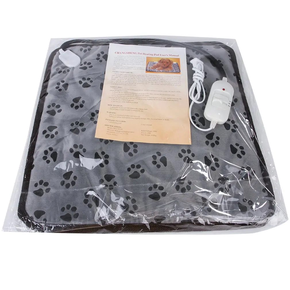 

45cm*45cm Pet Waterproof Electric Heating Pad 3-mode Winter Dog Bed Heater Cat Warm Blanket EU/US Plug