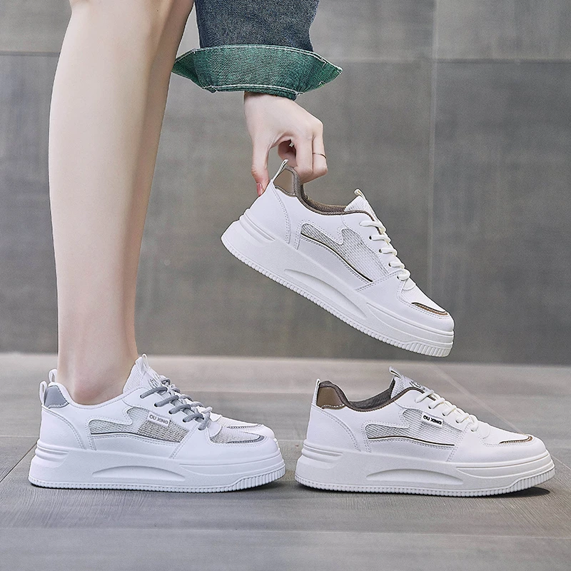 

Кроссовки женские сетчатые на шнуровке, Вулканизированная подошва, Повседневная Уличная обувь, лето 2023