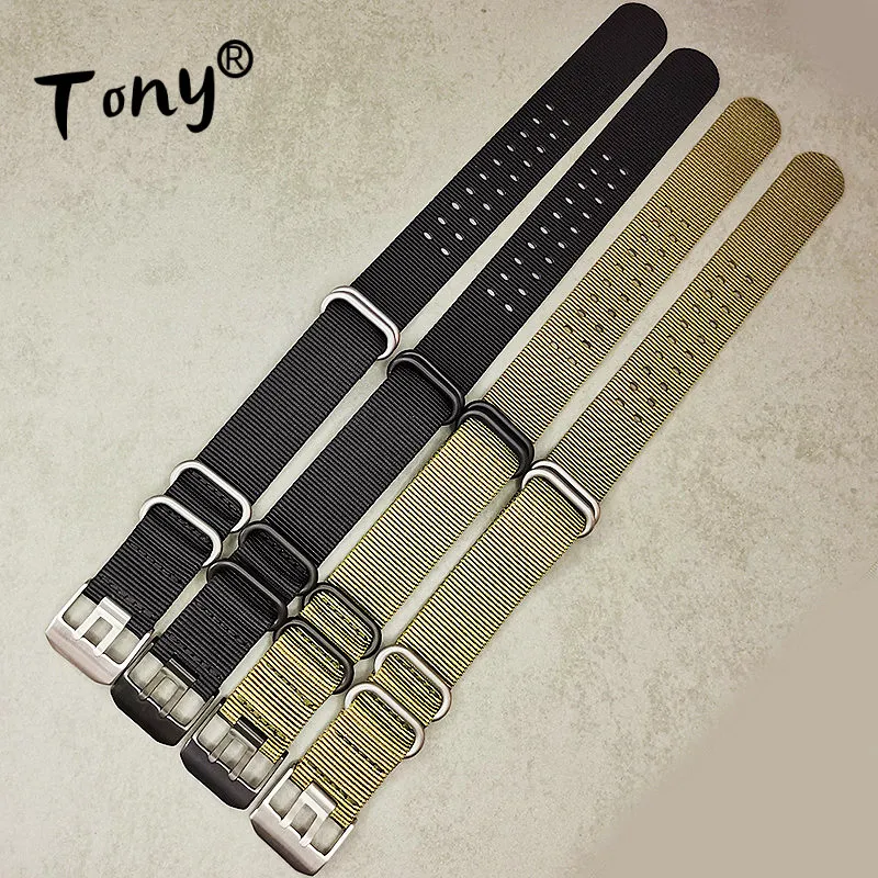 Wholesale 10PCS/Lots High Quality 22MM 23MM Nylon Watch Band NATO Straps Waterproof Watch Strap  Black Green Colors New enlarge