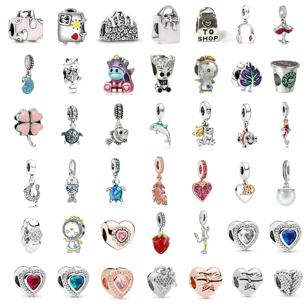 

Fit Original Brand Charms Bracelets DIY Women Jewelry Gift New Glass Heart Balloon Crown Boy Girl Classic Fashion Dangle Beads