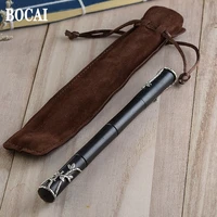 bocai 2022 real s925 silver jewelry retro style inlaid sandalwood pen trendy teachers holiday gift