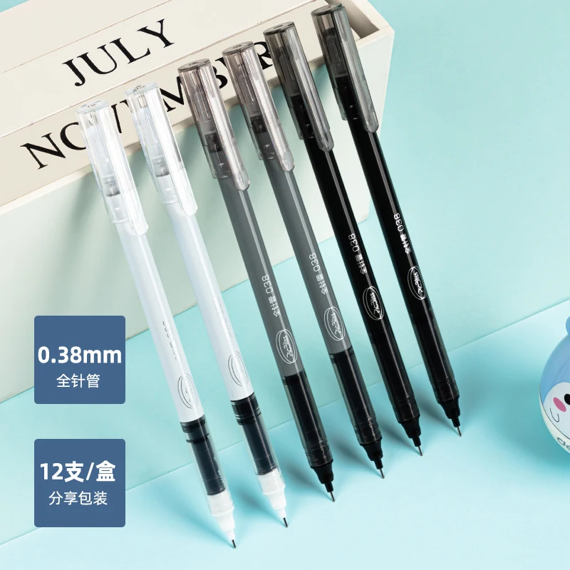 

Deli 0.38mm Black Ink Straight Liquid Ballpoint Pen Office Pen Signing Pen School Supplies Pen High-quality Pen Stationery