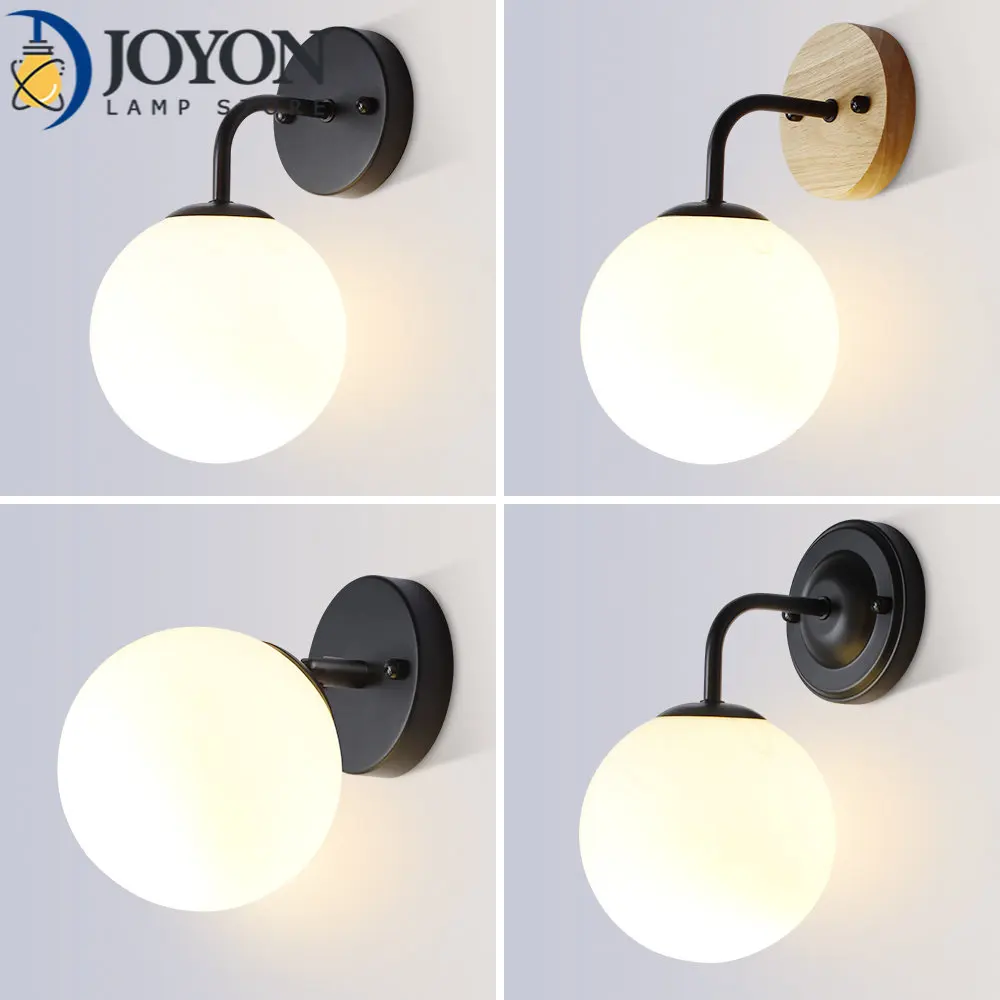 

LED Wall Lamps Lighting with Glass Ball for Bedroom Living Room Indoor Wall Lights for Aisle Corridor Interior Wall Sconce