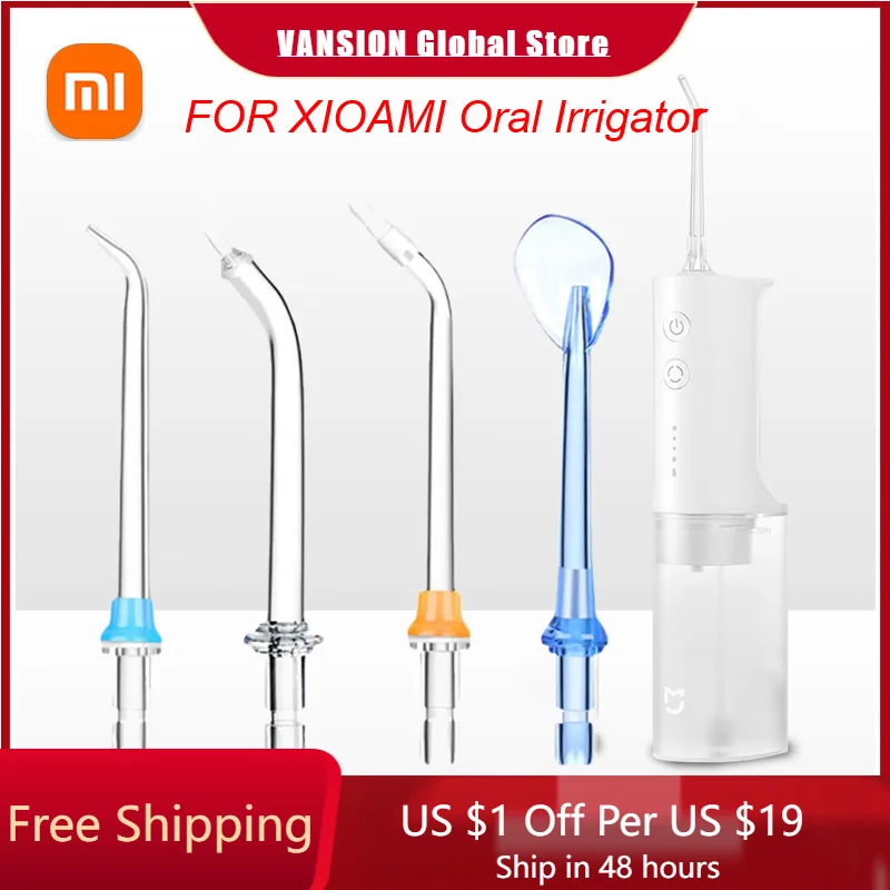 

Ирригатор полости рта Xiaomi Mijia IPX7, аксессуары для очистки полости рта с 4 насадками, не оригинал