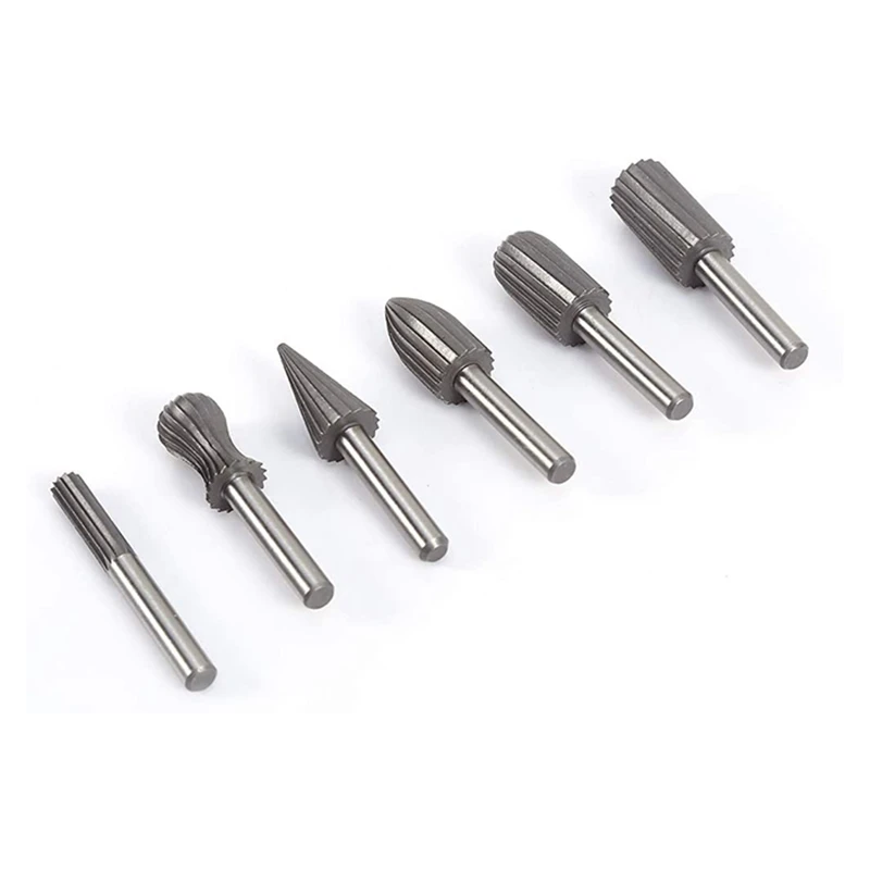 Promotion! 6Pcs Drill Bit Wood Carving Bits HSS Rotary File Knife Grinding Head Cutting Metal Plastic 1/4I |
