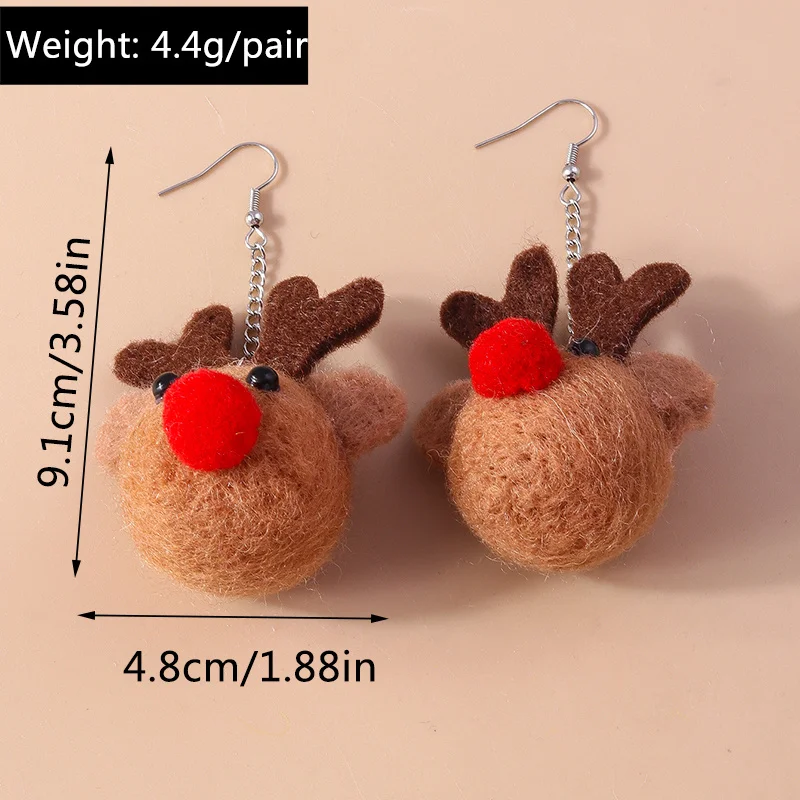 Aihua Hot Sale Cute Christmas Reindeer Earrings for Women Creative Elk Deer New Year Holiday Jewelry Gifts