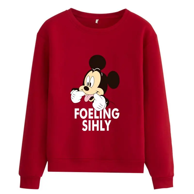

S-3XL Oversized Hoodie Sweatshirt Women Disney Anime Long Sleeve Fleece Thick Mickey Mouse Hoodies Sweatshirt for Girls 2000s