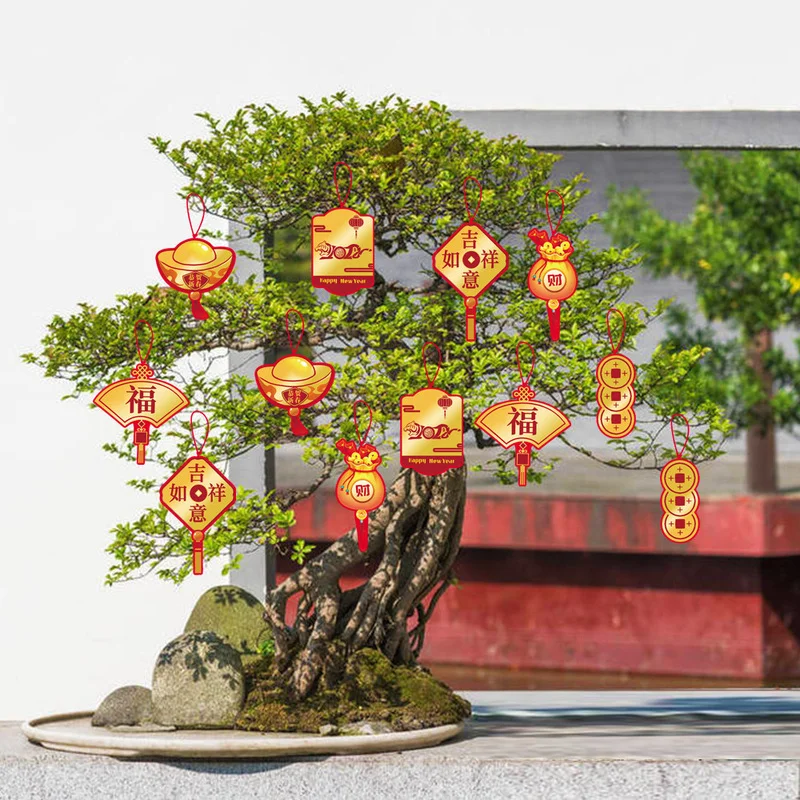 

Chinese New Year Decorations 2022 Tiger 12pcs/pack Lunar New Year Decorations Red Envelope Chinese Knot Hanging Ornaments