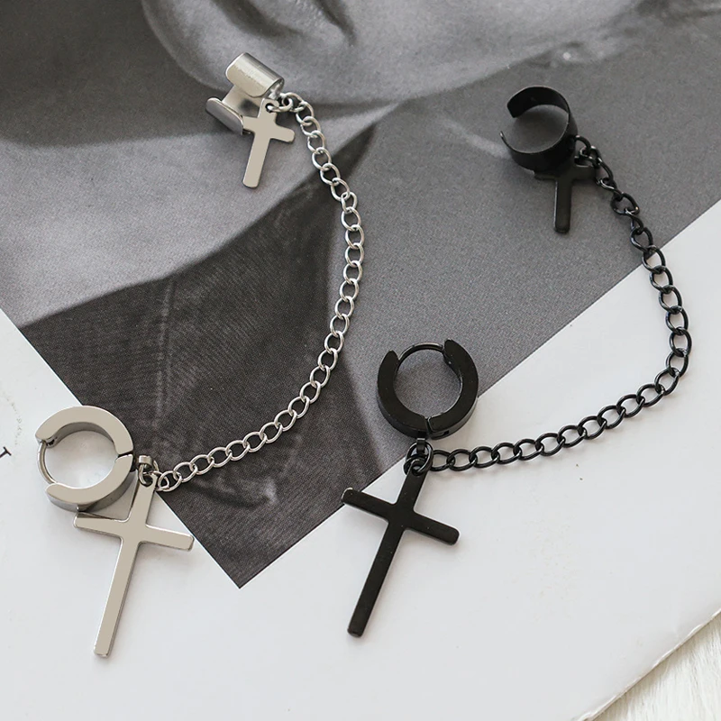 1 шт. Двойные серьги-Клипсы из нержавеющей стали | Украшения и аксессуары