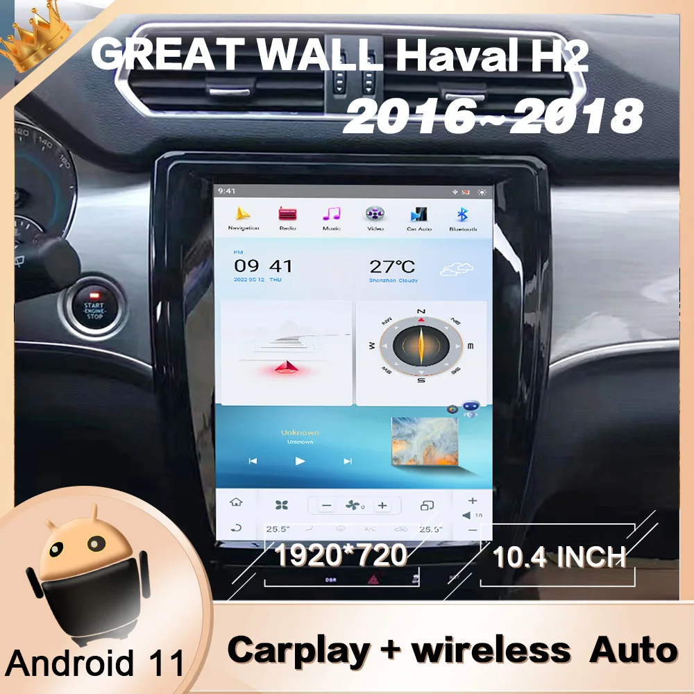 4 + 128G экран Tesla для GREAT WALL Haval H2 2016 2017 2018 Android мультимедийный GPS аудио рекордер радио