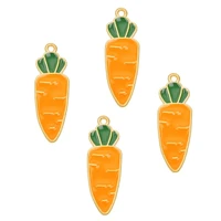 10pcs 35x11mm carrots pendant alloy enamel accessories fashion jewelry making earring necklace diy craft for gift friend kids