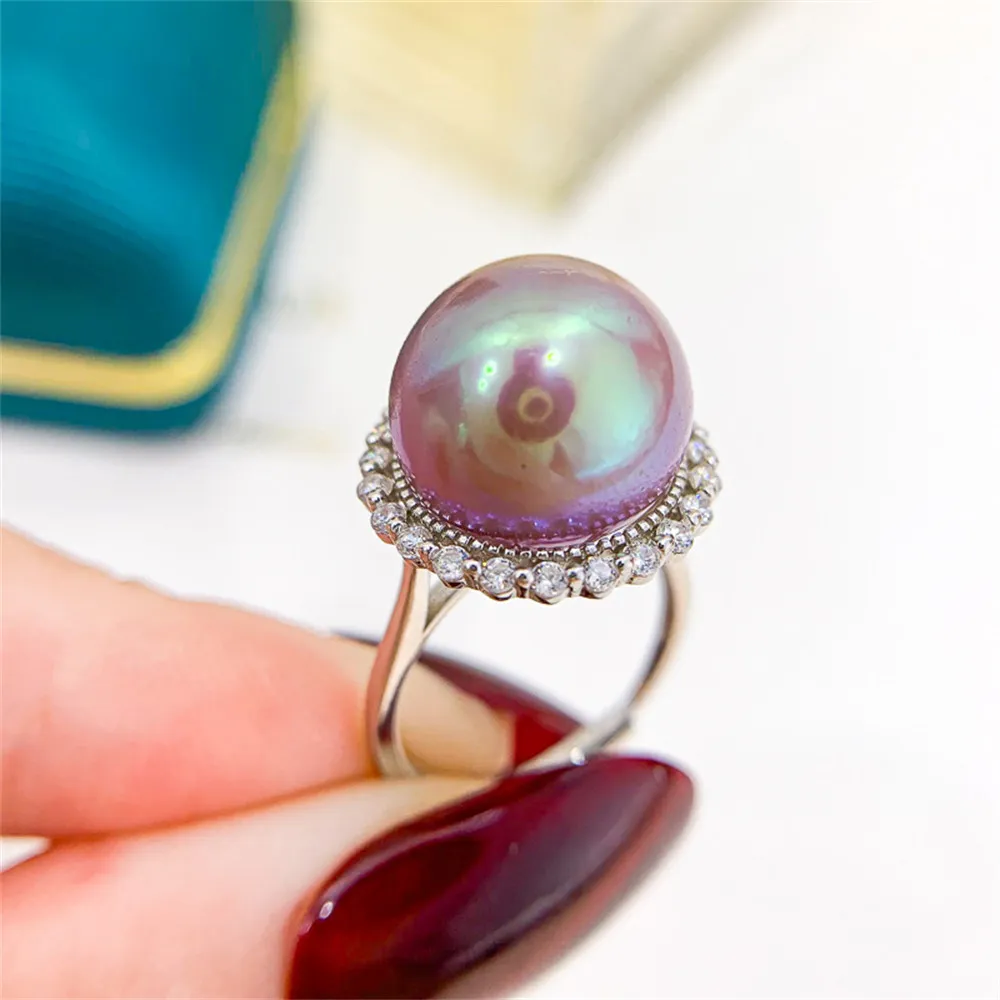 

DIY Pearl Small Accessories S925 Sterling Silver Jewelry Gold Silver Ring Empty Fit 11-13mm Beads