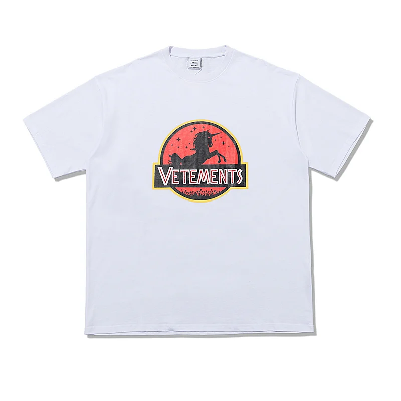 

23ss White Oversized Vetements T-Shirt Printed Logo 1:1 Best Quality Casual Loose VTM Tops Men's And Women's T-Shirts With Tags