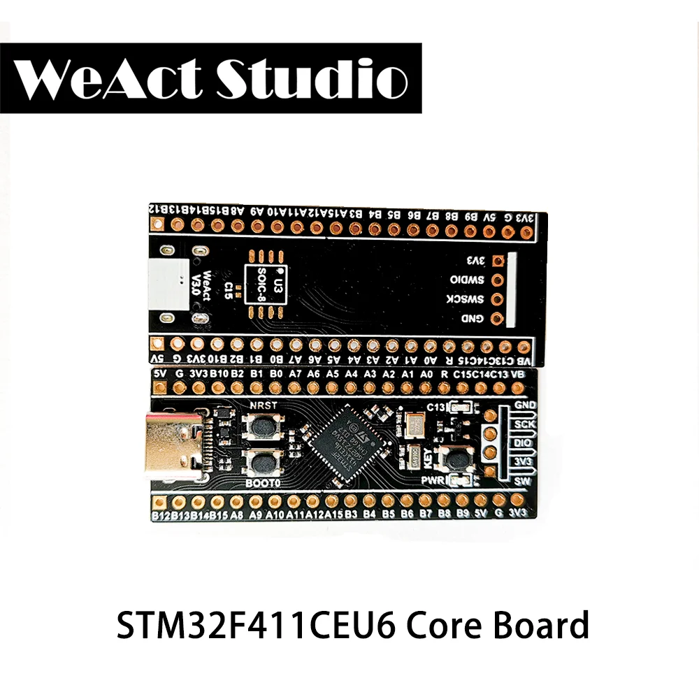WeAct STM32F411CEU6 STM32F411 STM32F4 V3.1 обучающая плата микропиборд Arduino черная таблетка для