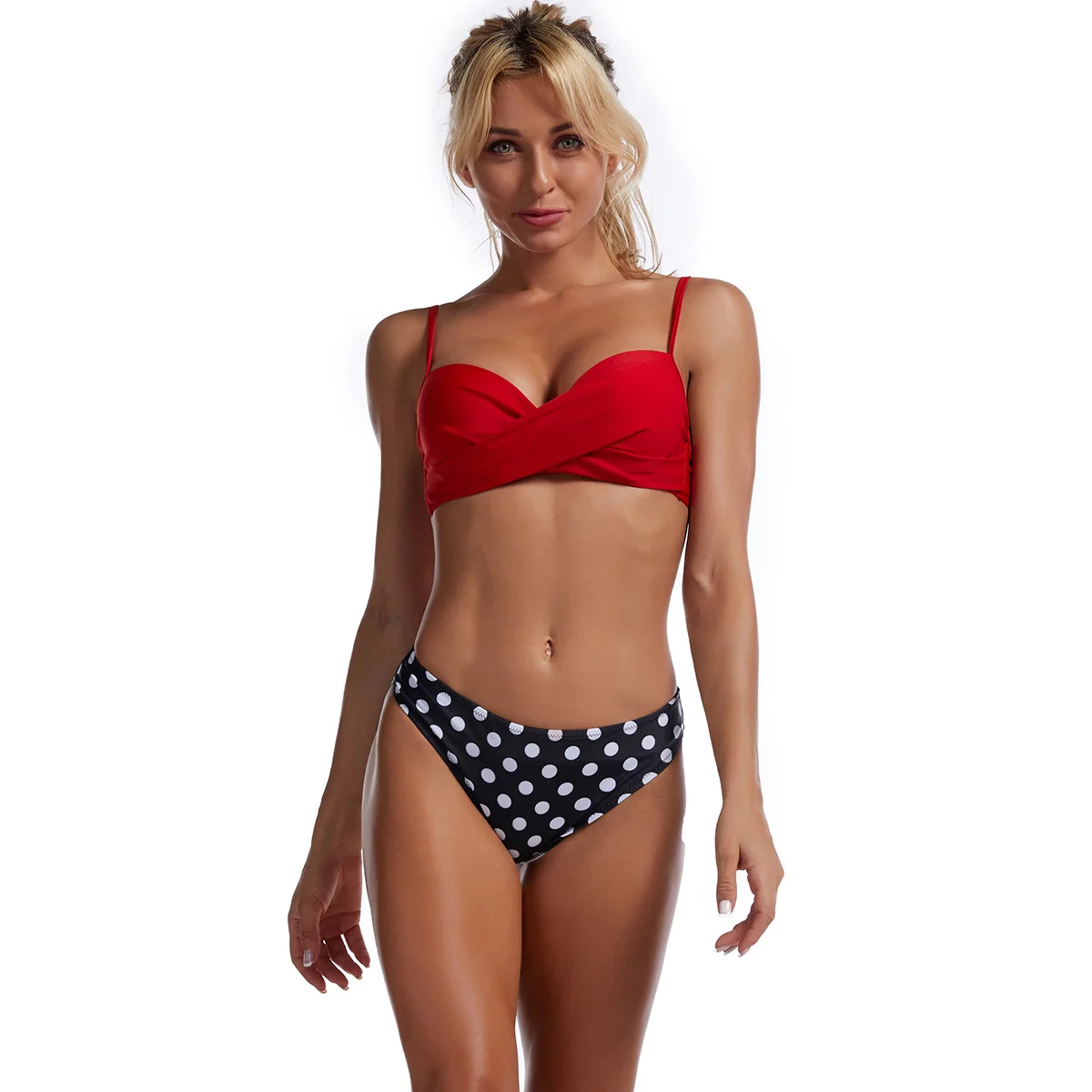 Комплект бикини женский из двух предметов пикантный купальник с завышенной