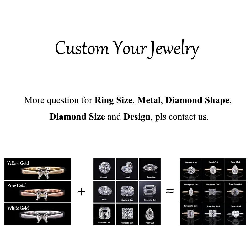 Необычное 14K DEF тест положительный против муассанита драгоценный камень