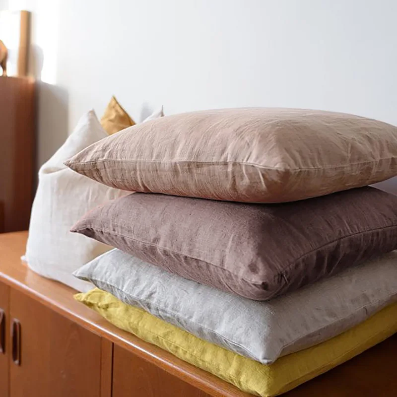 Декоративные льняные наволочки для диванных подушек мягкая декоративная