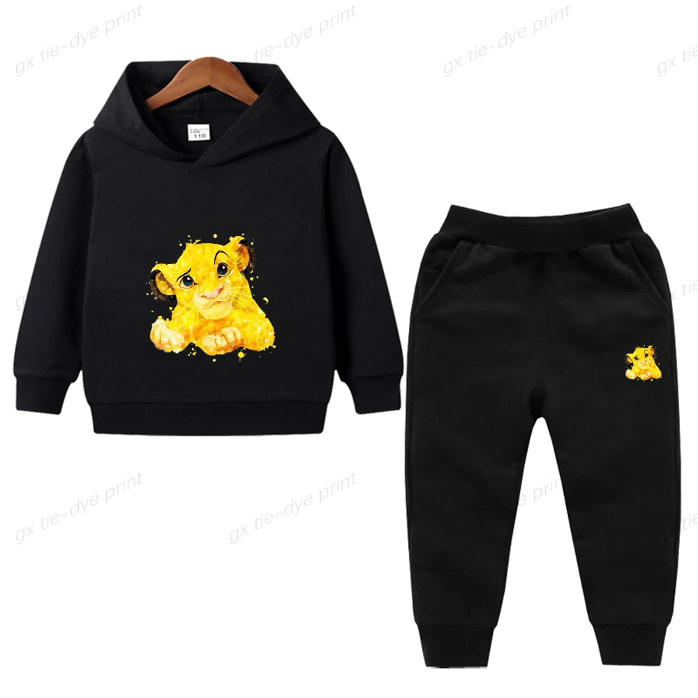 

Disney The Lion King Clothing 2 Pieces Sets For Girls Clothes Boys Simba Hoodies Top+Pants Children's Suit Tracksuit Sportwear