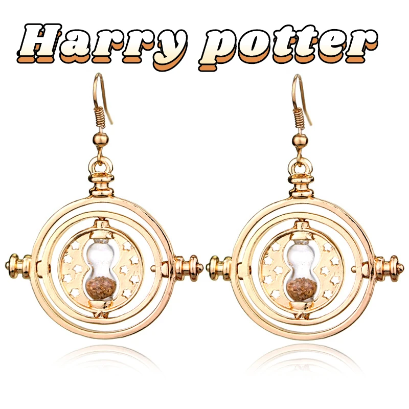

Harry Potter Women's Earrings Explosive Accessories Time Converter Hourglass Earrings Jewelry for Women Korean Earrings