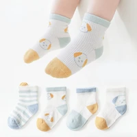 1 8 years 4 pairs cartoon baby socks mesh cotton thin childrens socks newborn baby boys and girls cute socks baby clothes