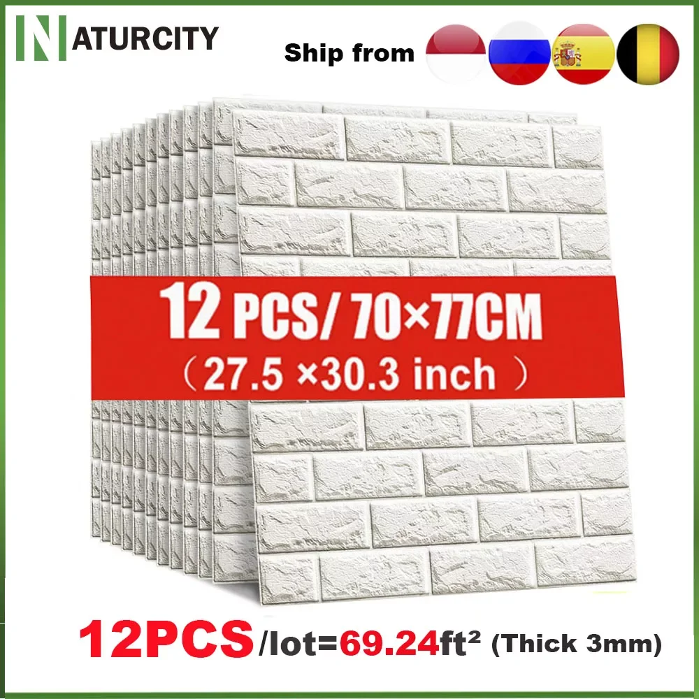 

NEW IN Self adhesive Wallpaper Peel and Stick 3D Wall Panel Living Room Brick Stickers Bedroom Kids Room Brick Papers Home Decor