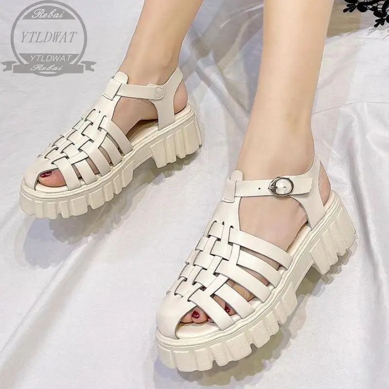 

Casual Weave Women Sandals Summer New 2022 Fashion Chunky Platform Shoes Designer Slippers Flip Flops Dress Mujer Zapatos