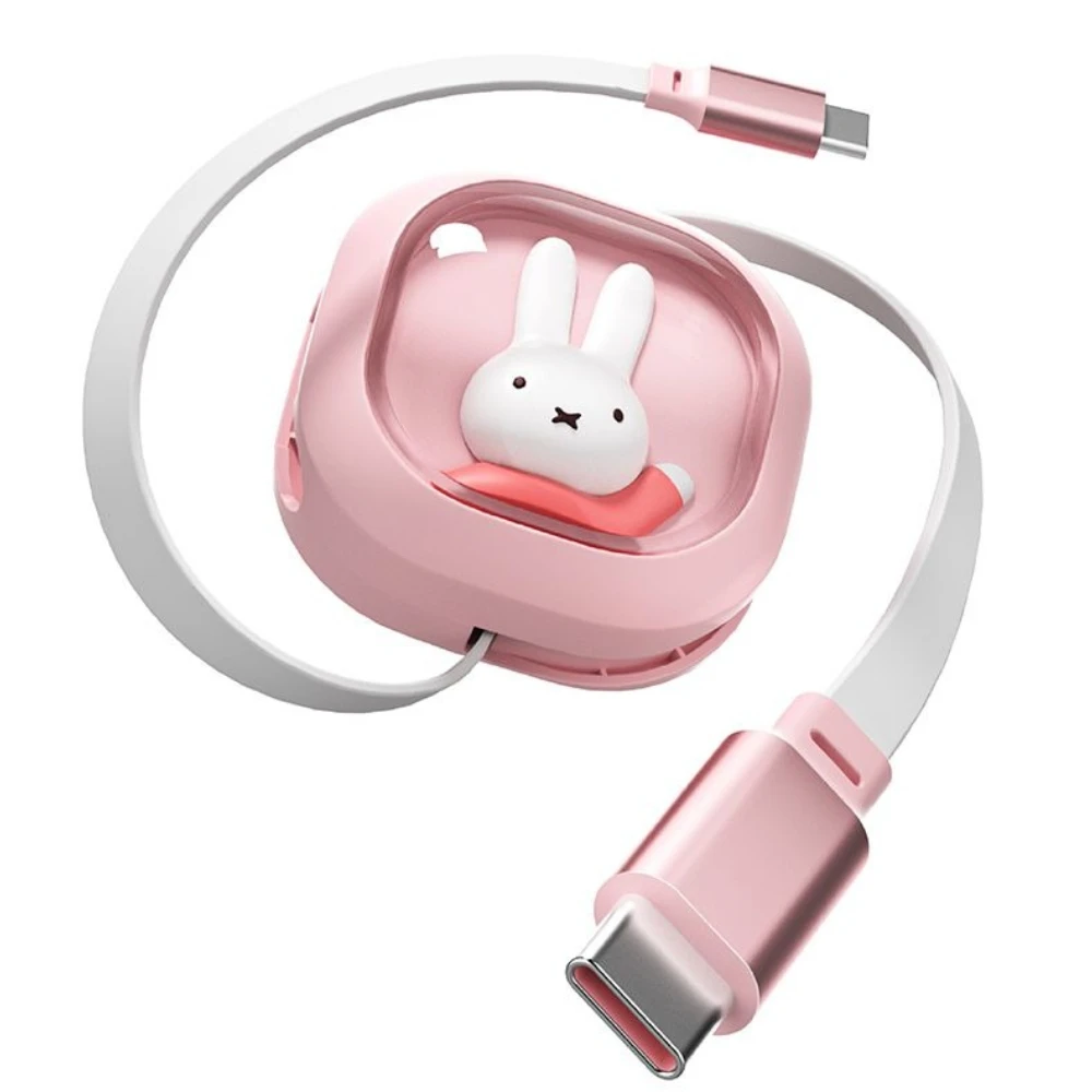 Фото Кабель для передачи данных Kawaii Miffy: милый мультяшный, раскладной, для быстрой зарядки, Type-C №4