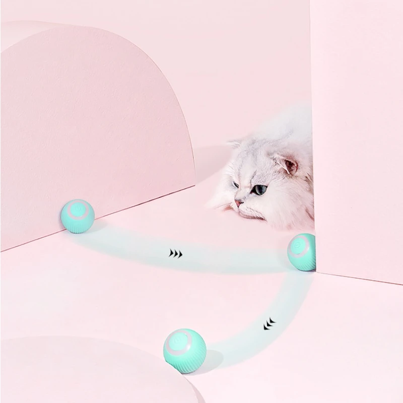 

Электрические игрушки-мячи для кошек, автоматический вращающийся мяч, фотоинтерактивные тренировочные самодвижущиеся игрушки для котят в помещении